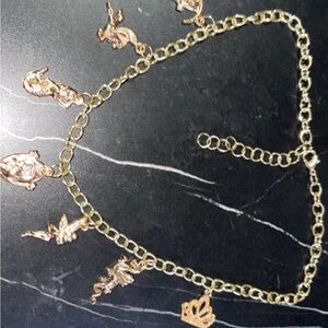 Gold Charm Link Necklace - Women Jewelry